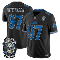 Men's Detroit Lions Día de los Muertos Vapor Limited Jersey - All Stitched