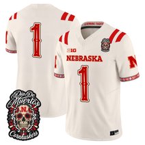 Men's Nebraska Cornhuskers Día de los Muertos Vapor Limited Jersey - All Stitched