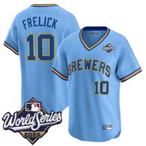 Men's Milwaukee Brewers Throwback Vapor Premier Limited Jersey - 2026 World Series - All Stitched