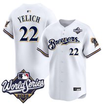 Men's Milwaukee Brewers Throwback Vapor Premier Limited Jersey - 2026 World Series - All Stitched