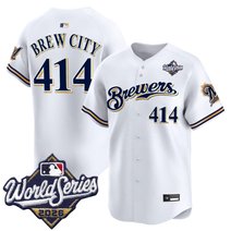 Men's Milwaukee Brewers Throwback Vapor Premier Limited Jersey - 2026 World Series - All Stitched