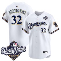 Men's Milwaukee Brewers Throwback Vapor Premier Limited Jersey - 2026 World Series - All Stitched