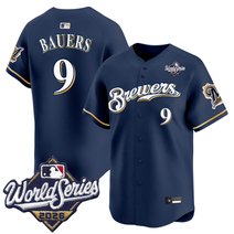 Men's Milwaukee Brewers Throwback Vapor Premier Limited Jersey - 2026 World Series - All Stitched