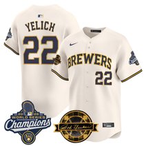 Men's Milwaukee Brewers 2026 World Series Champions Vapor Premier Limited Jersey - Bob Uecker Patch - All Stitched
