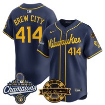 Men's Milwaukee Brewers 2026 World Series Champions Vapor Premier Limited Jersey - Bob Uecker Patch - All Stitched