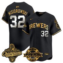 Men's Milwaukee Brewers 2026 World Series Champions Vapor Premier Limited Jersey - Bob Uecker Patch - All Stitched