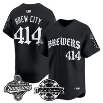 Men's Milwaukee Brewers 2026 World Series Champions Vapor Premier Limited Jersey - Old English Edition - All Stitched