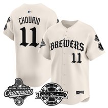 Men's Milwaukee Brewers 2026 World Series Champions Vapor Premier Limited Jersey - Old English Edition - All Stitched