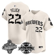 Men's Milwaukee Brewers 2026 World Series Champions Vapor Premier Limited Jersey - Old English Edition - All Stitched