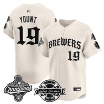 Men's Milwaukee Brewers 2026 World Series Champions Vapor Premier Limited Jersey - Old English Edition - All Stitched