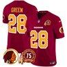Men's Washington Redskins 75th Patch Throwback Vapor Limited Jersey - All Stitched