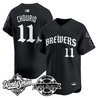 Men's Milwaukee Brewers 2026 World Series Vapor Premier Limited Jersey - Old English Edition - All Stitched