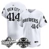 Men's Milwaukee Brewers 2026 World Series Vapor Premier Limited Jersey - Old English Edition - All Stitched