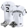 Men's Milwaukee Brewers 2026 World Series Vapor Premier Limited Jersey - Old English Edition - All Stitched