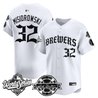 Men's Milwaukee Brewers 2026 World Series Vapor Premier Limited Jersey - Old English Edition - All Stitched