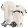 Men's Milwaukee Brewers 2026 World Series Vapor Premier Limited Jersey - Old English Edition - All Stitched