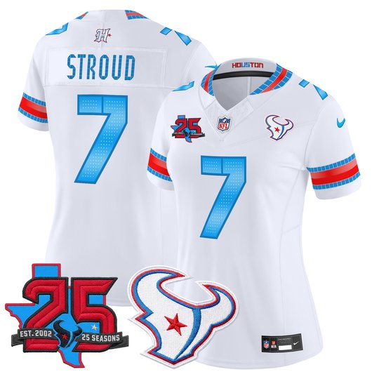 Women's Houston Texans 2026 "Rivalries" Vapor Limited Jersey - 25th Year Anniversary Patch - All Stitched