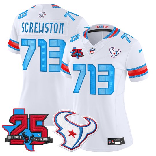 Women's Houston Texans 2026 "Rivalries" Vapor Limited Jersey - 25th Year Anniversary Patch - All Stitched