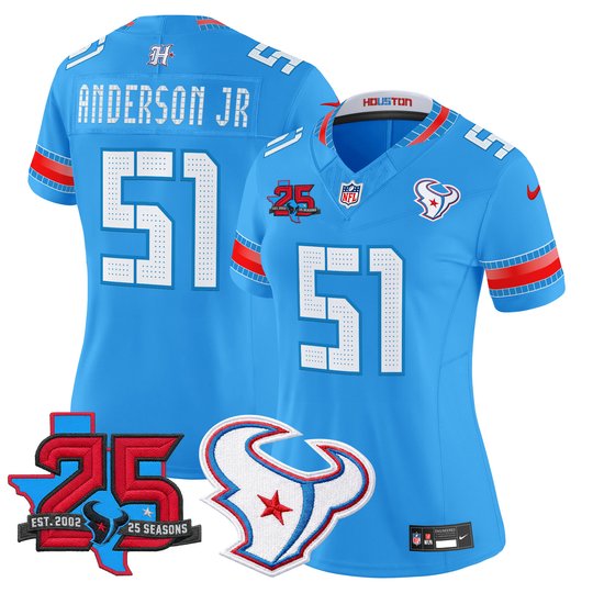 Women's Houston Texans 2026 "Rivalries" Vapor Limited Jersey - 25th Year Anniversary Patch - All Stitched