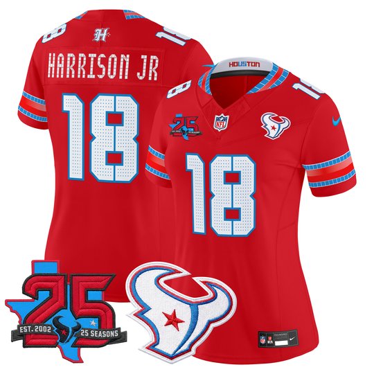 Women's Houston Texans 2026 "Rivalries" Vapor Limited Jersey - 25th Year Anniversary Patch - All Stitched