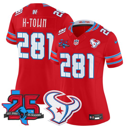 Women's Houston Texans 2026 "Rivalries" Vapor Limited Jersey - 25th Year Anniversary Patch - All Stitched