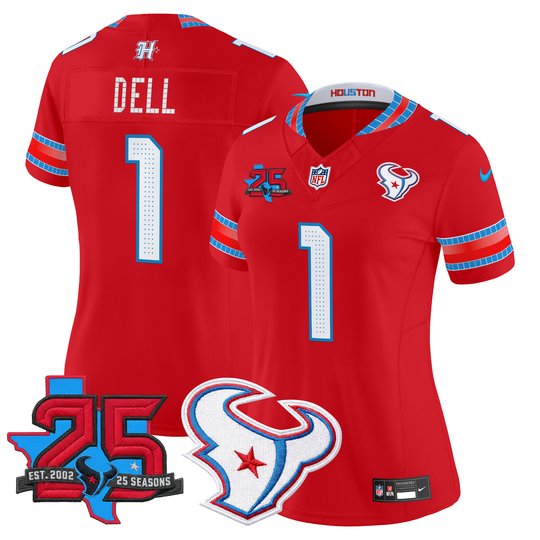 Women's Houston Texans 2026 "Rivalries" Vapor Limited Jersey - 25th Year Anniversary Patch - All Stitched