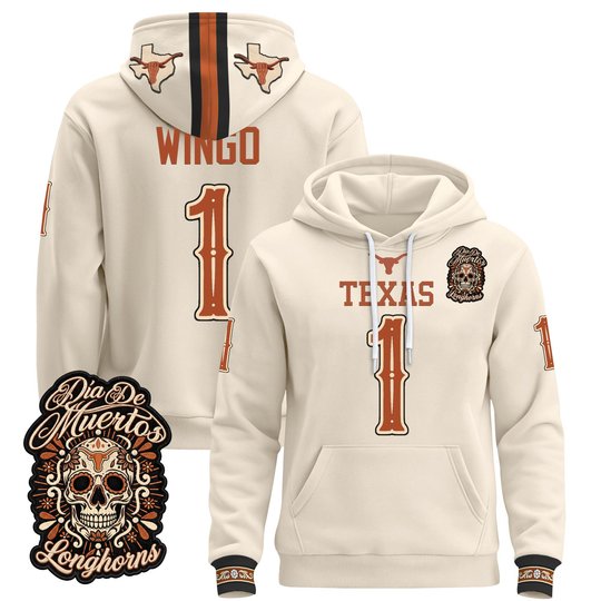 Men's Texas Longhorns Día de los Muertos Premium Pullover Hoodie - All Stitched