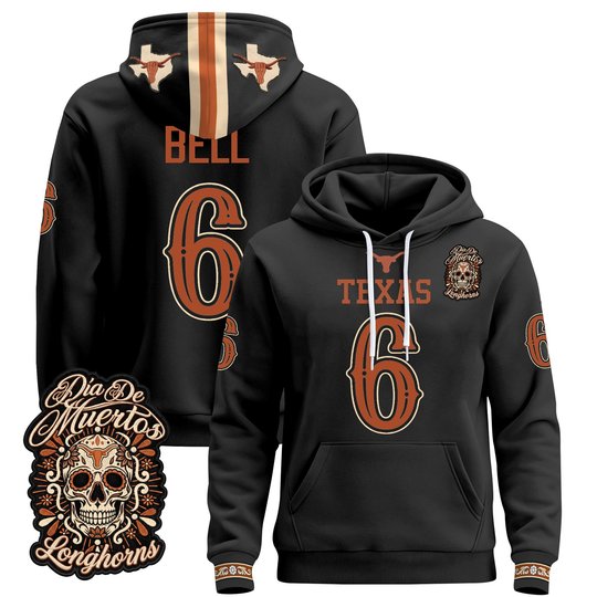 Men's Texas Longhorns Día de los Muertos Premium Pullover Hoodie - All Stitched