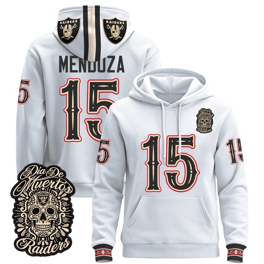 Men's Las Vegas Raiders Día de los Muertos Premium Pullover Hoodie - All Stitched