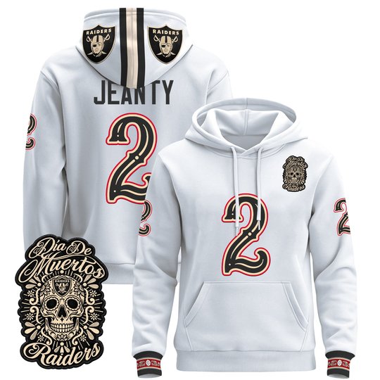Men's Las Vegas Raiders Día de los Muertos Premium Pullover Hoodie - All Stitched