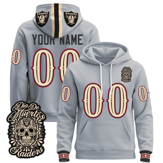 Las Vegas Raiders Día de los Muertos Premium Custom Pullover Hoodie - All Stitched