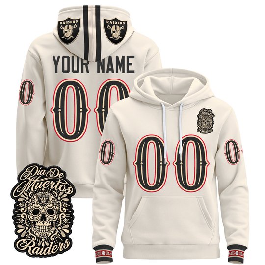 Las Vegas Raiders Día de los Muertos Premium Custom Pullover Hoodie - All Stitched