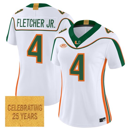 Women's Miami Hurricanes 2001 Throwback Vapor Limited Jersey - All Stitched
