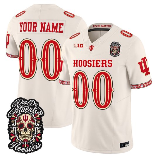 Indiana Hoosiers Día de los Muertos Vapor Limited Custom Jersey - All Stitched