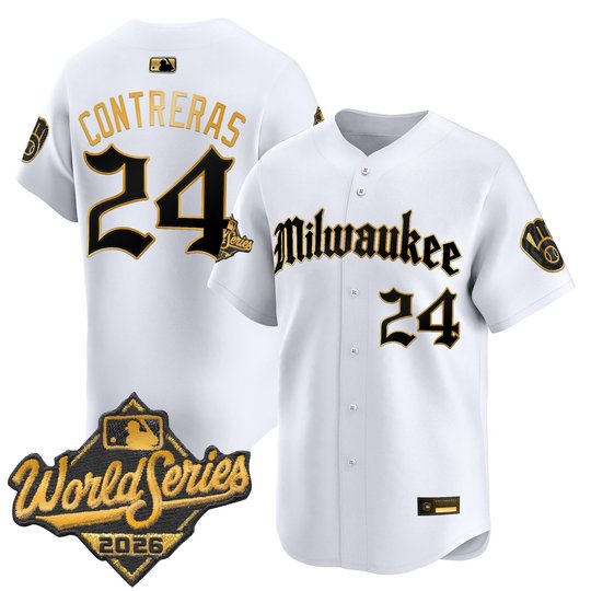 Men's Milwaukee Brewers 2026 World Series Vapor Premier Limited Jersey - Gothic Edition - All Stitched