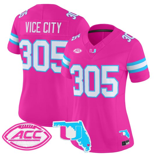 Women's Miami Hurricanes Vice City Vapor Limited Jersey - All Stitched