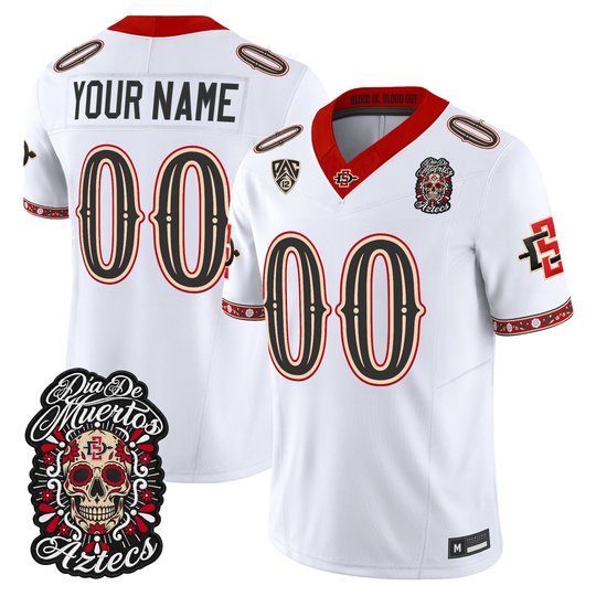 San Diego State Aztecs Día de los Muertos Vapor Limited Custom Jersey - All Stitched