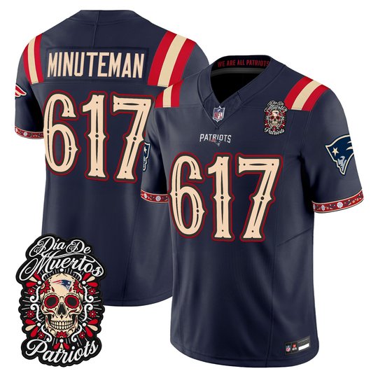 Men's New England Patriots Día de los Muertos Vapor Limited Jersey - All Stitched