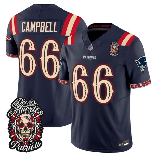 Men's New England Patriots Día de los Muertos Vapor Limited Jersey - All Stitched