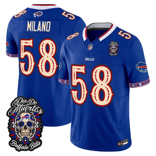 Men's Buffalo Bills Día de los Muertos Vapor Limited Jersey - All Stitched