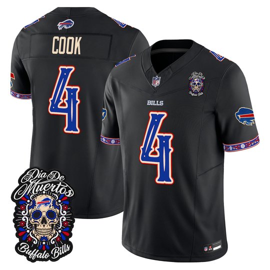 Men's Buffalo Bills Día de los Muertos Vapor Limited Jersey - All Stitched