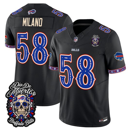 Men's Buffalo Bills Día de los Muertos Vapor Limited Jersey - All Stitched