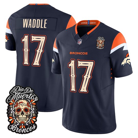 Men's Denver Broncos Día de los Muertos Vapor Limited Jersey - All Stitched