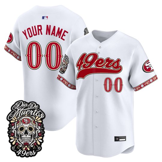 San Francisco 49ers Día de los Muertos Vapor Limited Custom Baseball Jersey - All Stitched