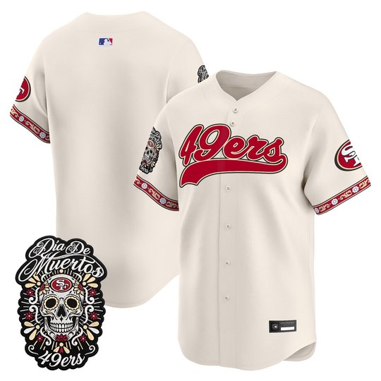 Men's San Francisco 49ers Día de los Muertos Vapor Limited Baseball Jersey - All Stitched