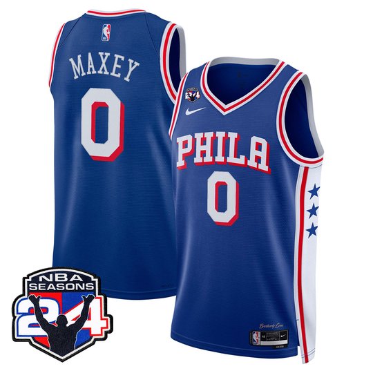 Men's Philadelphia 76ers Swingman Jersey - 24th Season Patch - All Stitched