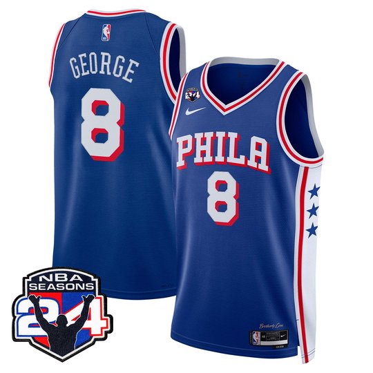 Men's Philadelphia 76ers Swingman Jersey - 24th Season Patch - All Stitched