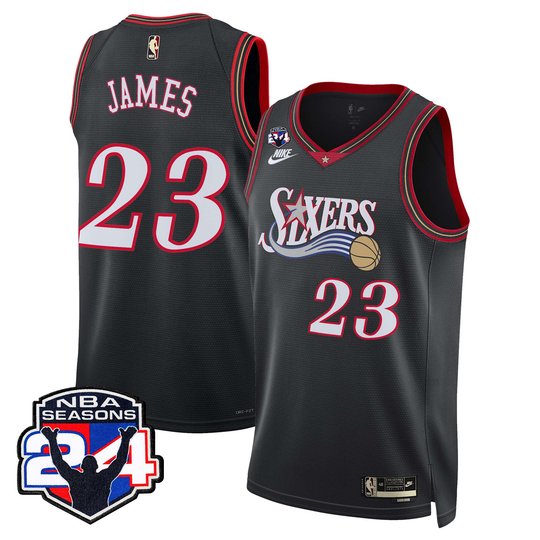 Men's Philadelphia 76ers Swingman Jersey - 24th Season Patch - All Stitched