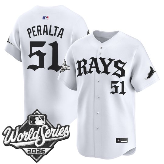 Men's Tampa Bay Rays 2026 World Series Vapor Premier Limited Jersey - Old English Edition - All Stitched