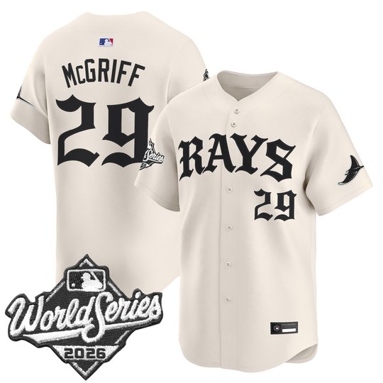 Men's Tampa Bay Rays 2026 World Series Vapor Premier Limited Jersey - Old English Edition - All Stitched